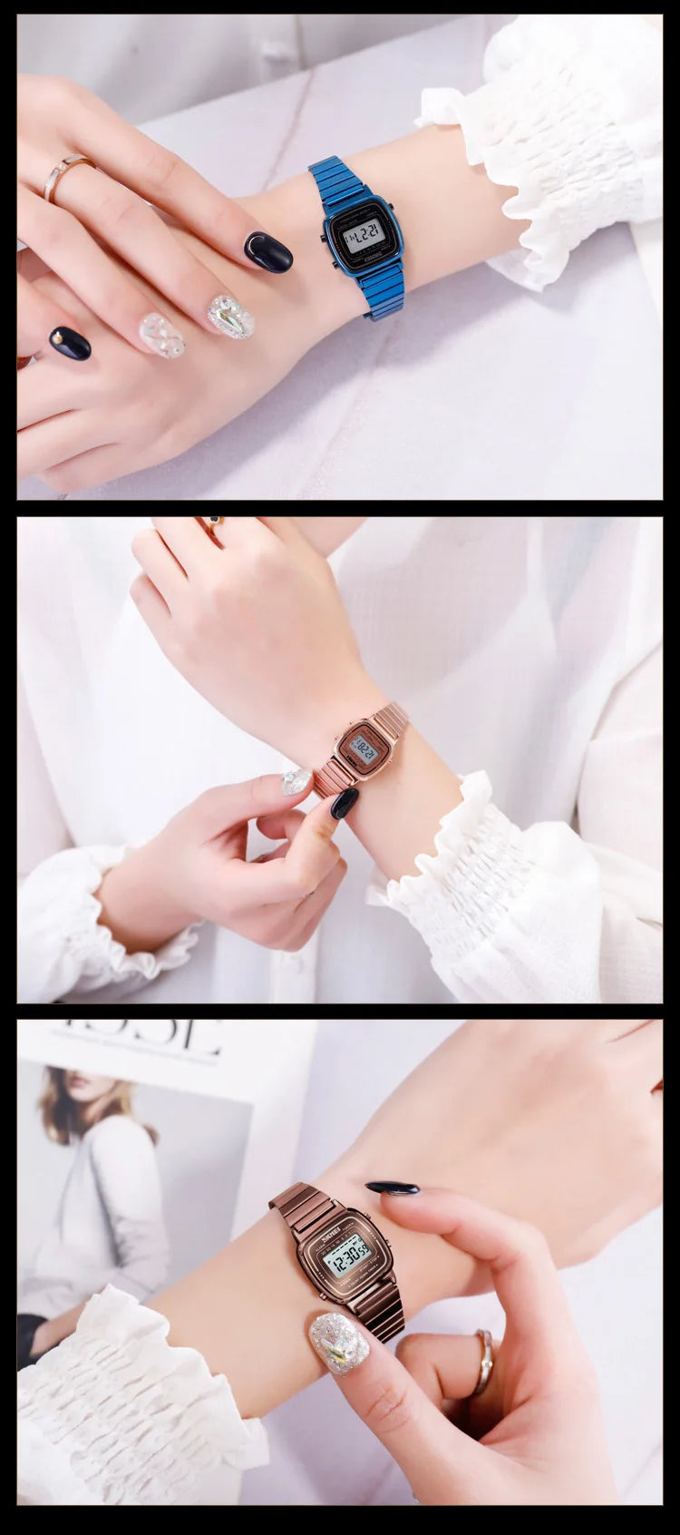 SKMEI Damen-Digitaluhr 1901 mit Chrono-Kalender kleinem Zifferblatt wasserdicht – Luxus Mode Trend