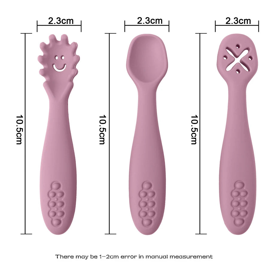 Set de 3 Cuillères d'Apprentissage Bébé – Couverts Ergonomiques pour Tout-Petits