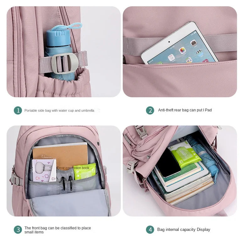 Sac À Dos Scolaire Kawaii Fille Ado – Grand Cartable Collège Lycée Laptop Voyage