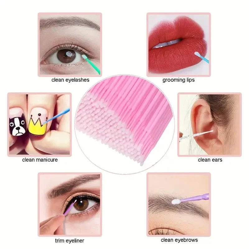 Micro Applicateurs Jetables Cils & Cosmétiques – Lot 100 à 400 Pcs | Cotons-Tiges Précision Maquillage