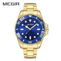 Montre Homme Luxe MEGIR Quartz Acier Calendrier – Classique Étanche Fashion