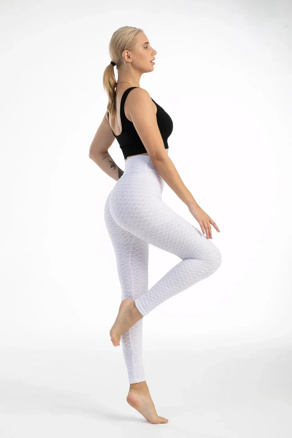 Damen Yoga Leggings Hohe Taille Bubble Nahtlos Push-Up Formend – Sport Hose Gym Laufen Schlank Elastisch | Fitness