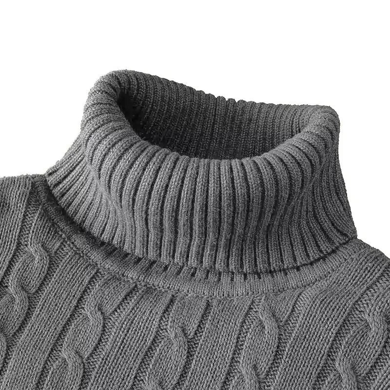 Pull Col Roulé Homme Casual Tricoté Laine Chaud Confortable Jumper Rollneck Hiver Tendance Élégant – Sweater Col Montant Premium Doux | Mode Homme Hiver Premium