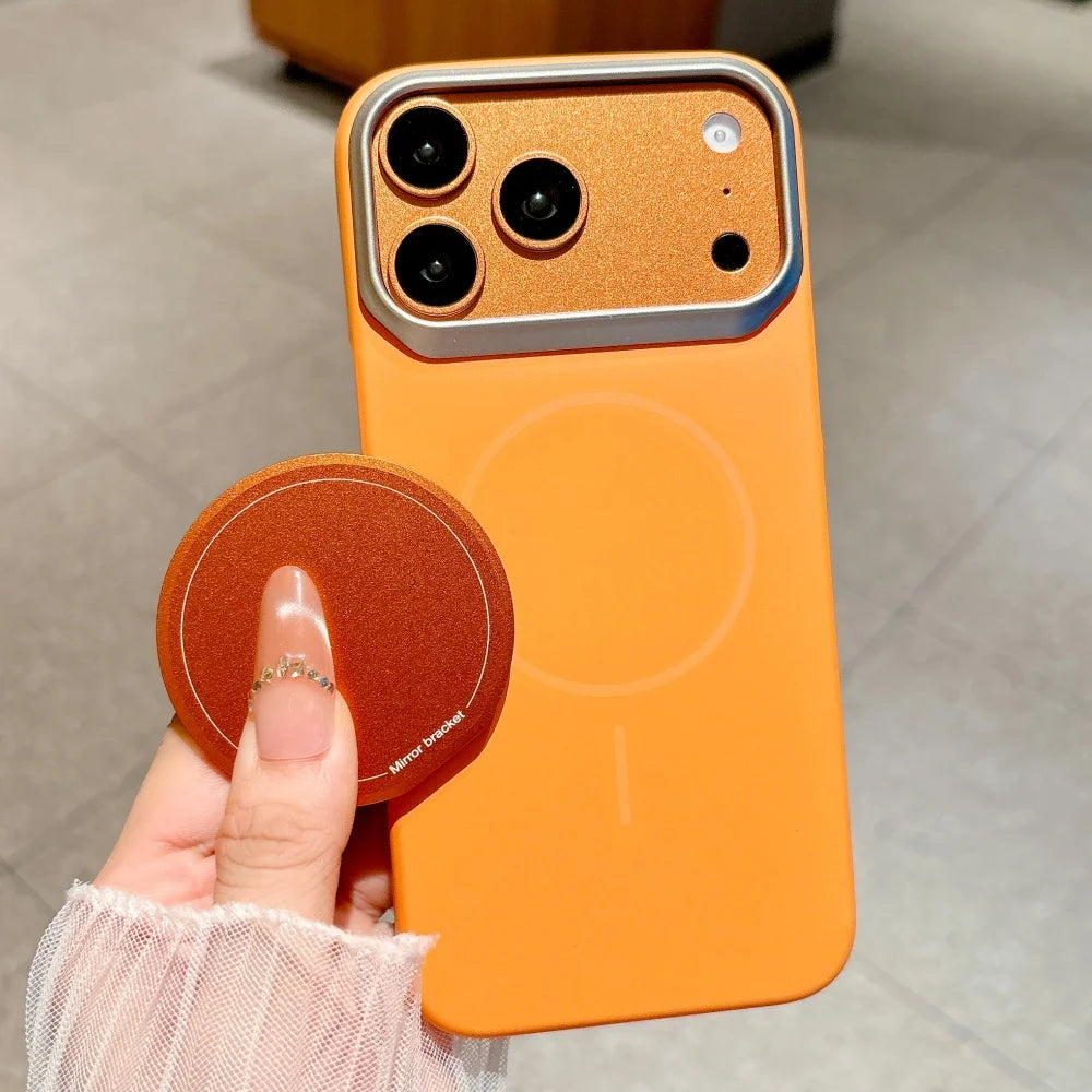 Coque Miroir Maquillage Flip Magnétique iPhone – Rotation 360° | Compatible iPhone 11-17 Pro Max | Support Téléphone