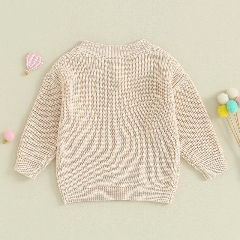 Gilet Cardigan Bébé Tricoté Coton Unisexe – Pull Printemps Automne Enfant Garçon Fille