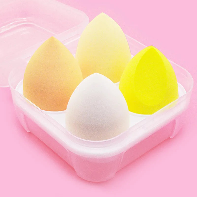 Lot 4 Éponges Maquillage Blender Puff Tendance – Fond de Teint & Poudre | Application Douce & Précise | Accessoire Beauté