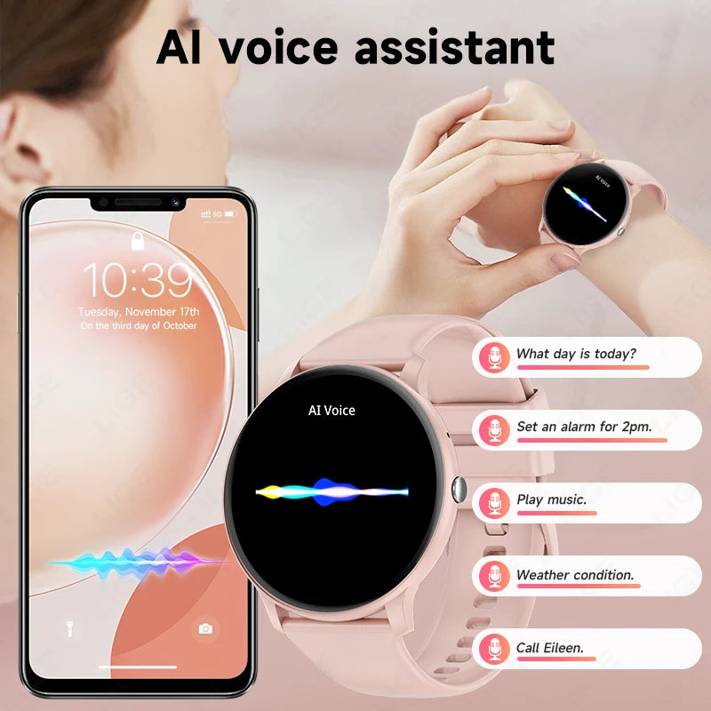Smartwatch Unisexe 1.39" Appels Messages Sport Calories Météo Cadran DIY Personnalisable Homme Femme Étanche | Smartwatch Unisexe Multifonction Premium
