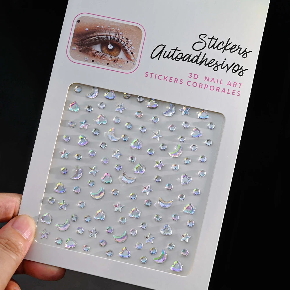 900 Strass Perle Visage 3/4/5mm – Stickers Autoadhésifs Waterproof | Bijoux Maquillage Mariage & Fête