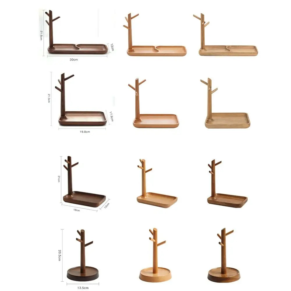 Holzregal Ast Natur Tassen & Schmuck – Büro-Organizer Tablett Home Deko