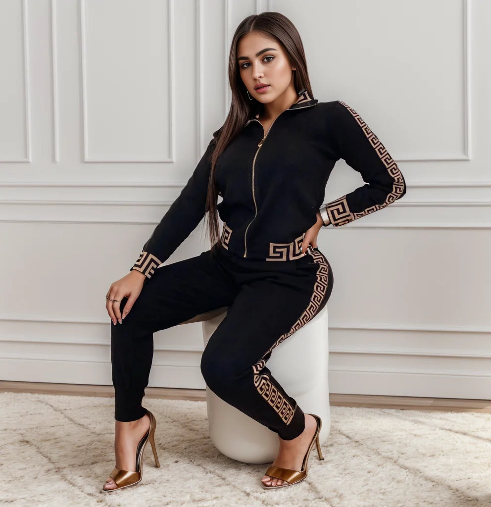 Ensemble 2 Pièces Femme Imprimé Coutures – Style Américain Casual Décontracté | Tendance 2025