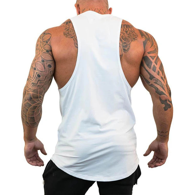 Débardeur Homme Gym Musculation Coton – Sans Manches Fitness Bodybuilding Stringer Jogging