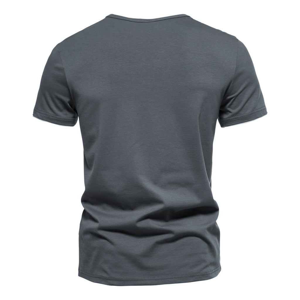Herren Henley T-Shirt V-Ausschnitt Kurzarm Baumwolle Slim Fit Lässig Basic Sommer Bequem Atmungsaktiv Elegant Zeitlos – Premium Slim Henley T-Shirt | Premium Casual Herrenmode