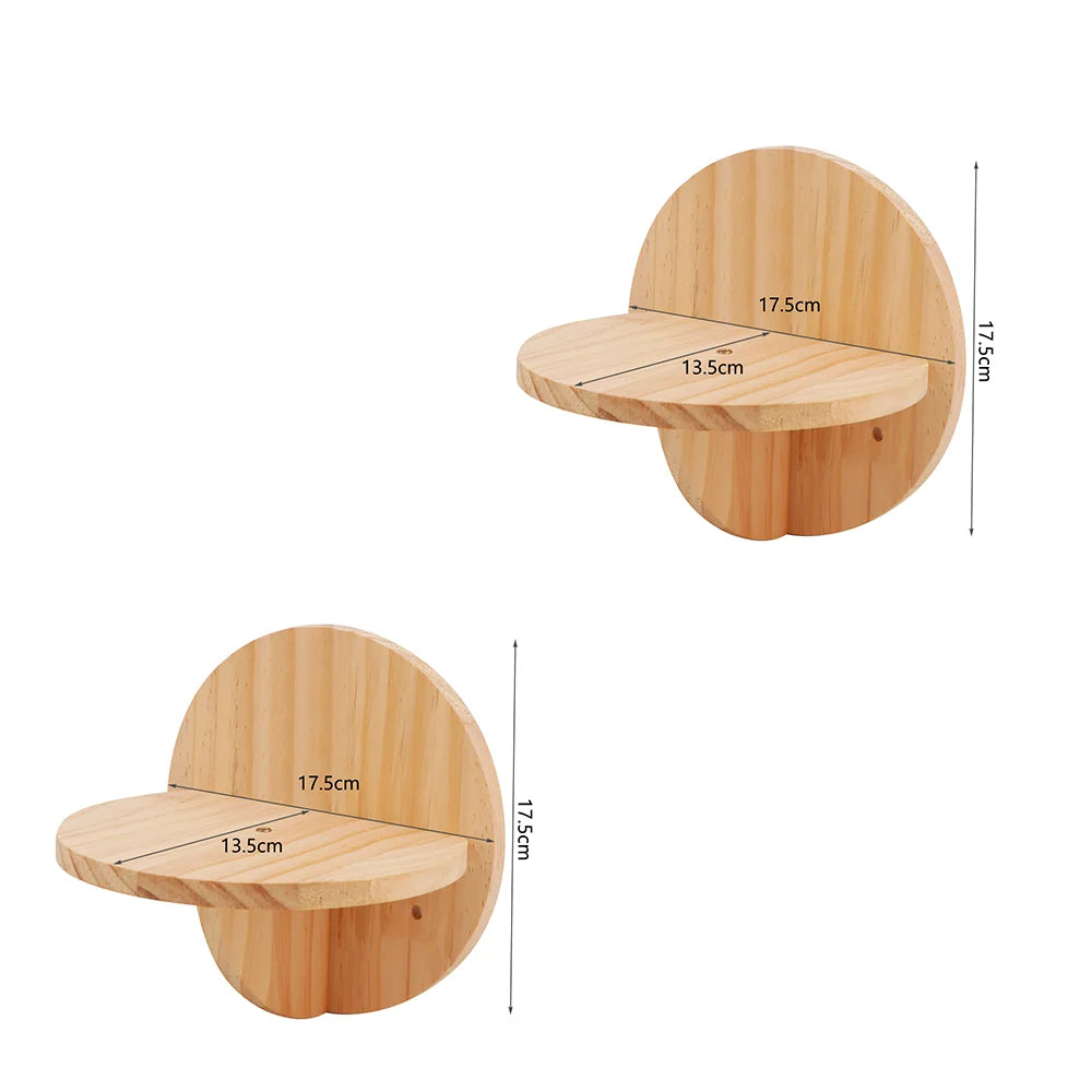 Arbre à Chat Mural Escalade Bois – Étagères Plateforme Saut Hamac Escalier | Aire de Jeux Chaton Mobilier