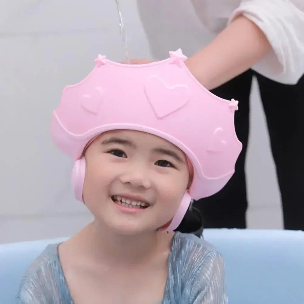 Chapeau de Douche Bébé Enfant – Visière Shampoing Ajustable Protection Oreilles Tête Douce