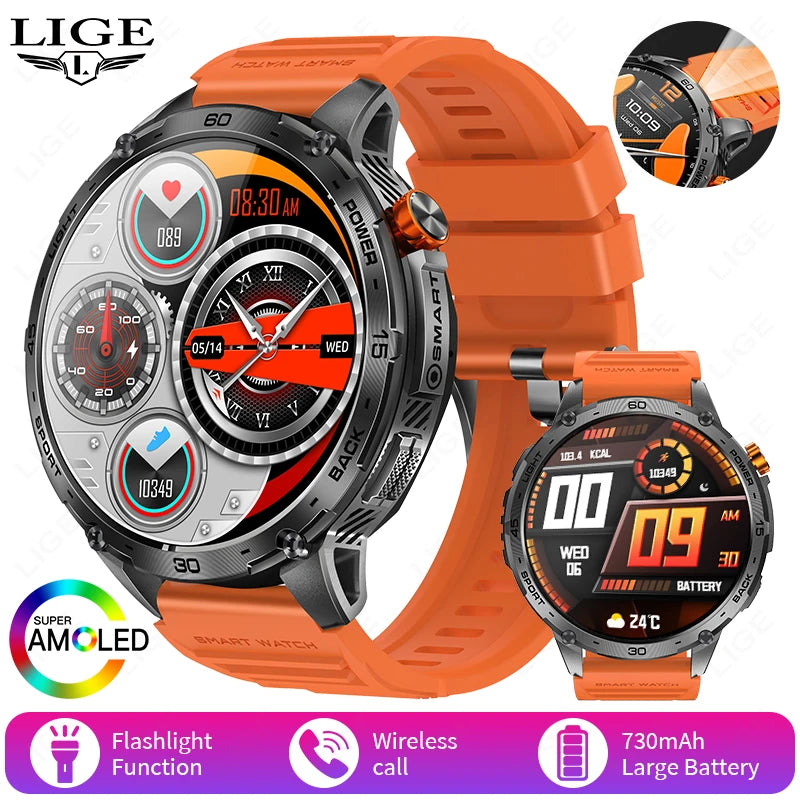 Smartwatch Homme 2026 Écran AMOLED 1.75" Ultra HD – Batterie 730mAh Bluetooth Appel Sport Android iOS