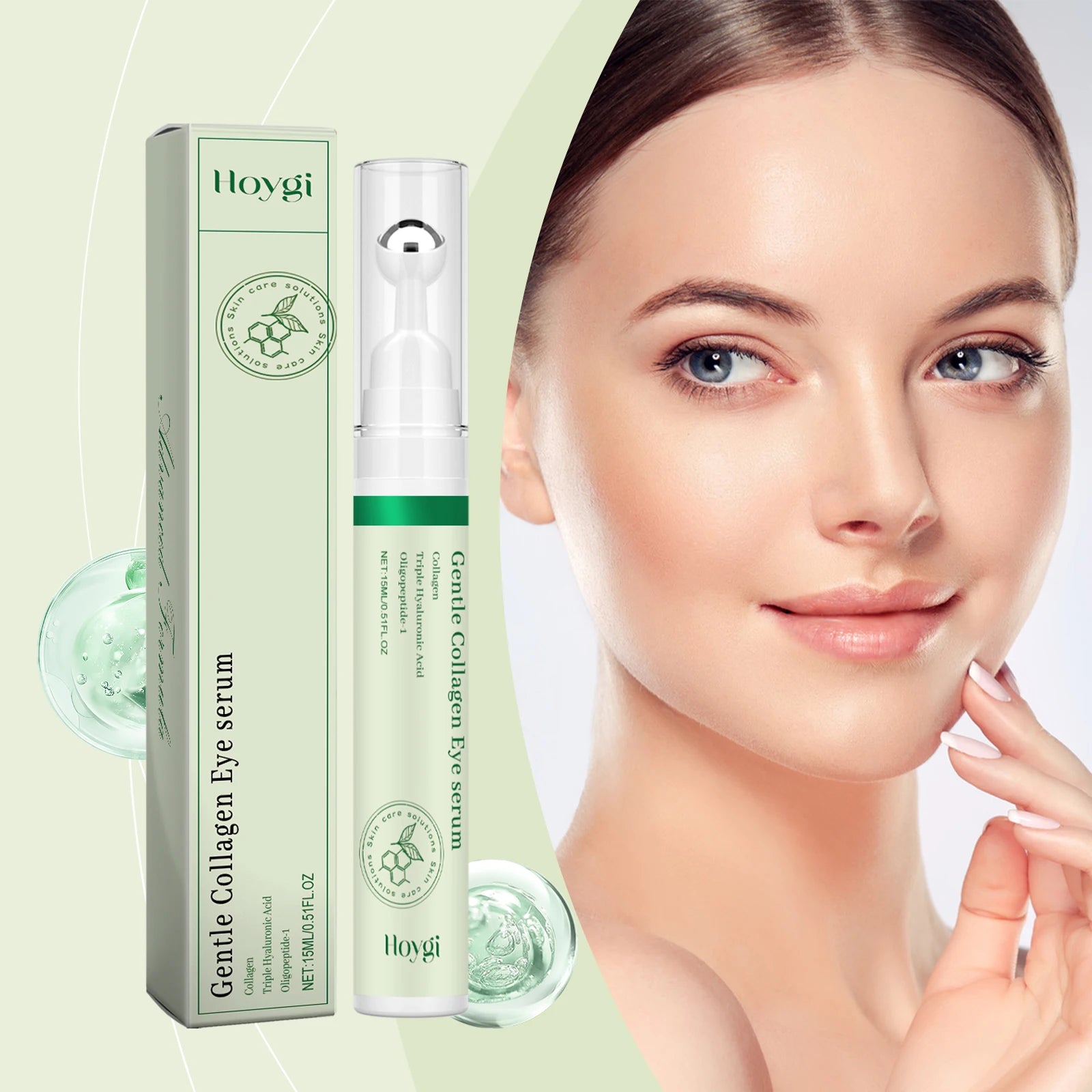 Sérum Contour des Yeux Collagène – Anti-Cernes Poches Gonflements Liftant Hydratant Roller