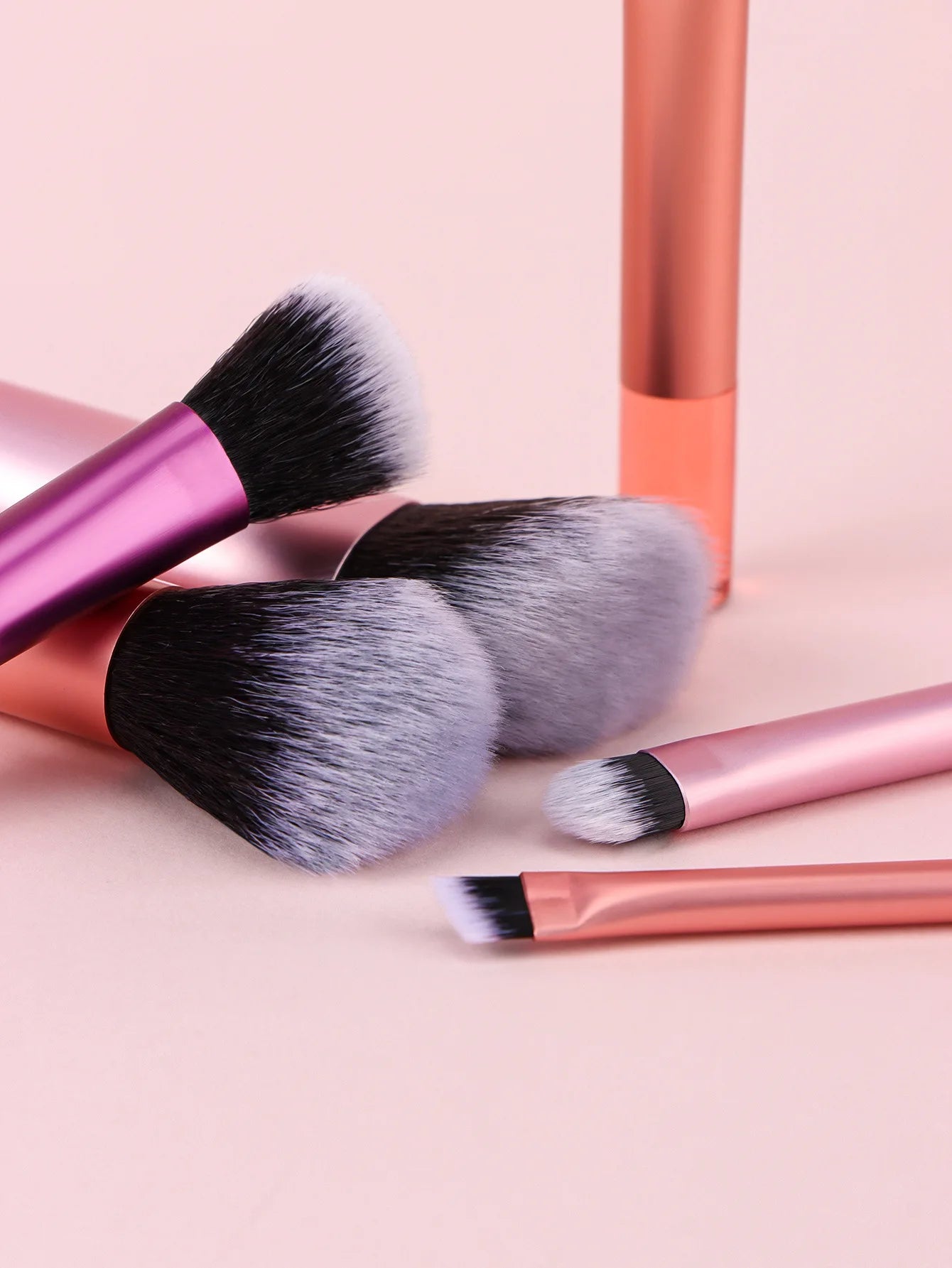 Set 10 Mini Pinceaux Maquillage Manche Crystal – Voyage Friendly avec Pochette | Pinceaux Yeux & Fond de Teint Débutantes