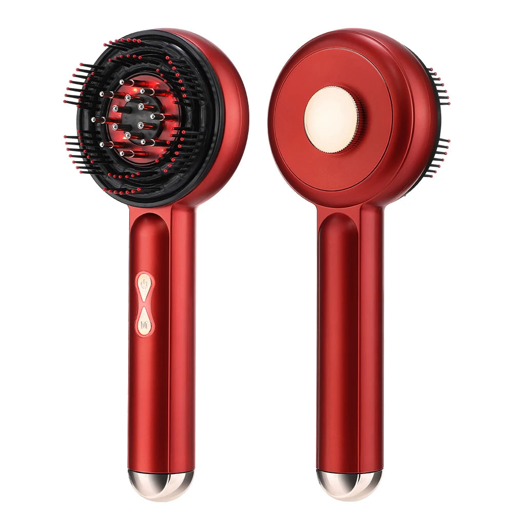 Peigne Masseur Cuir Chevelu Électrique - Luminothérapie Rouge & Bleue, Micro-Courant & Anti-Chute