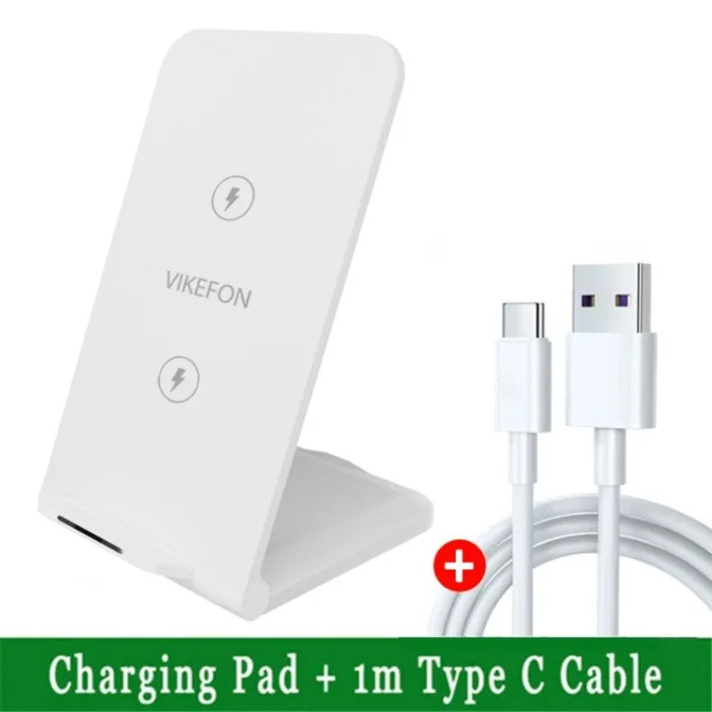 Chargeur Sans Fil 30W Pliable Stand – iPhone 14 13 12 11 Samsung S21 S20 Charge Rapide