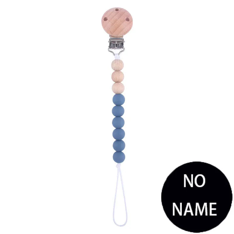 Attache-Tétine Personnalisée Prénom – Clip Silicone & Bois Fait Main Éco-Responsable Sécurisé Bébé