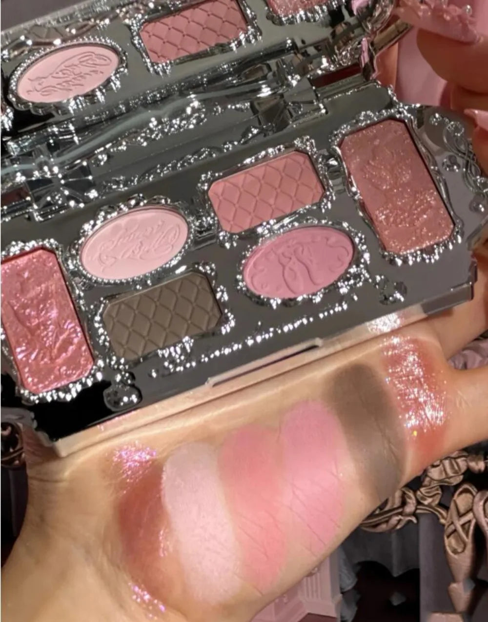 Palette Fards à Paupières Flower Knows Swan Ballet – 6 Teintes Mat, Shimmer & Nacré | Glitter