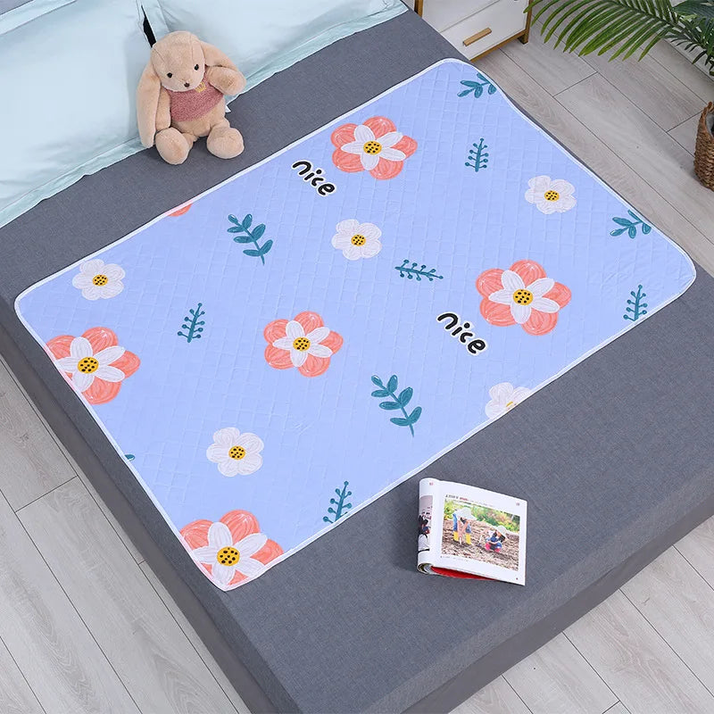 Alèse Imperméable Lavable Bébé Imprimé Cartoon – Protège-Matelas Respirant Anti-Fuite Toddler