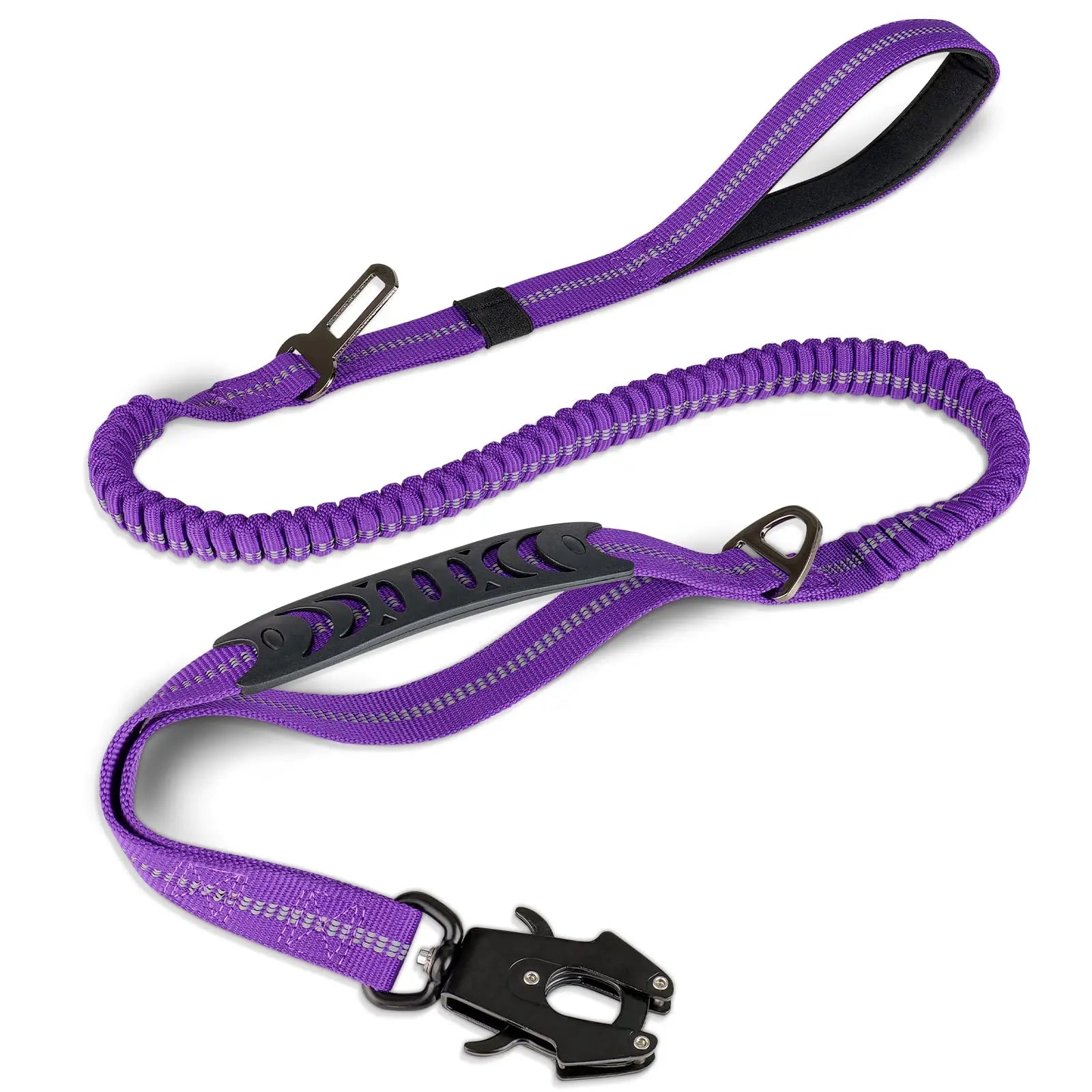 Laisse Chien Grande Race Robuste Anti-Traction Bungee Tactique – 2 Poignées Rembourrées Absorption Chocs | Accessoires Chien