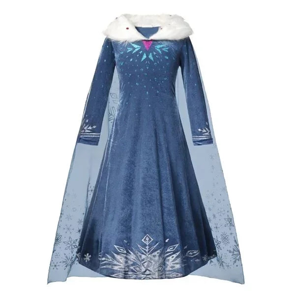 Robe Princesse Fille Déguisement Elsa Anna Ariel – Costume Carnaval Halloween Fête Cosplay Enfant
