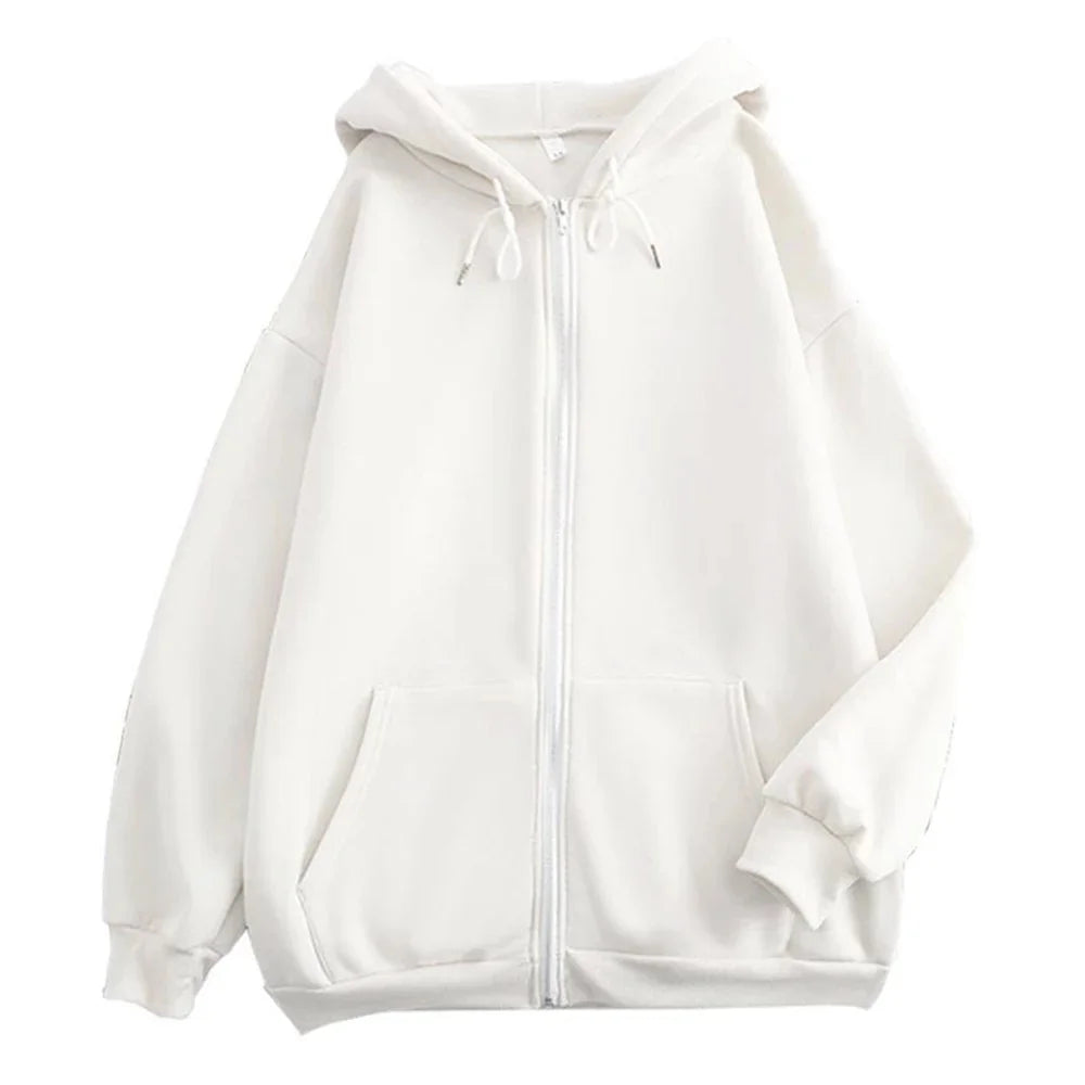 Sweat à Capuche Homme Zippé Uni Loose Manches Longues Y2K High Street Casual Outdoor – Veste Hoodie Streetwear Tendance | Mode Homme Urban