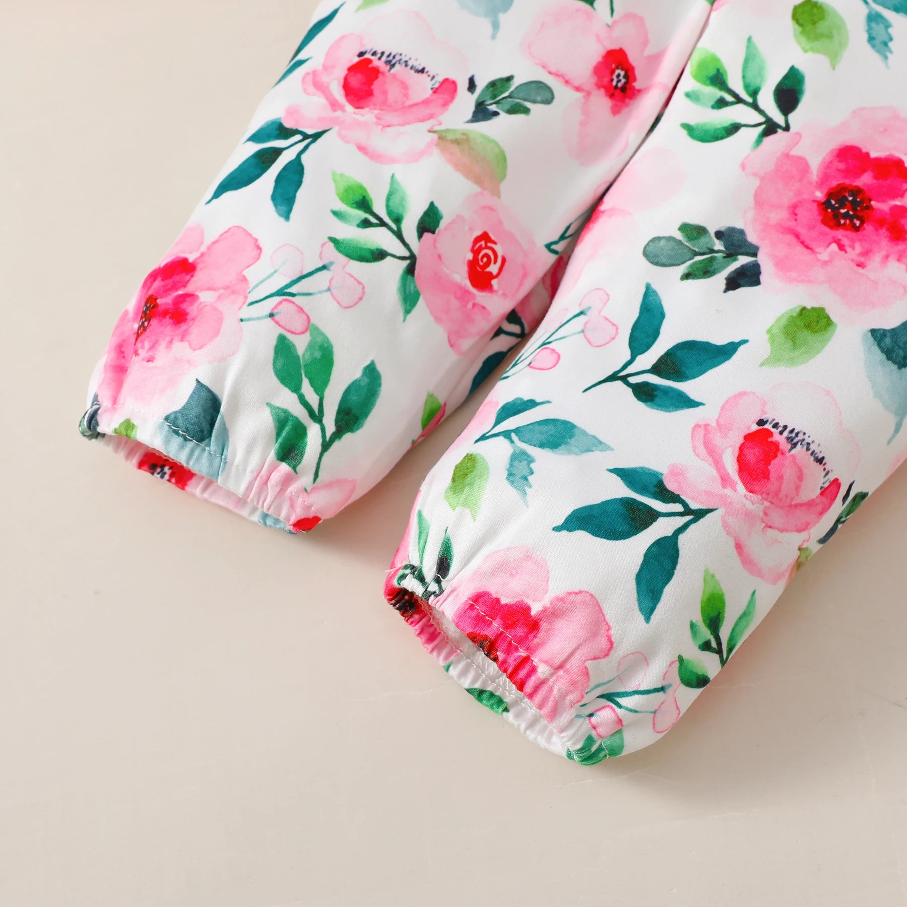 Tenue 3 Pièces Bébé Fille Fleurie – Body Manches Longues + Pantalon Fleurs + Bandeau 0-18 Mois