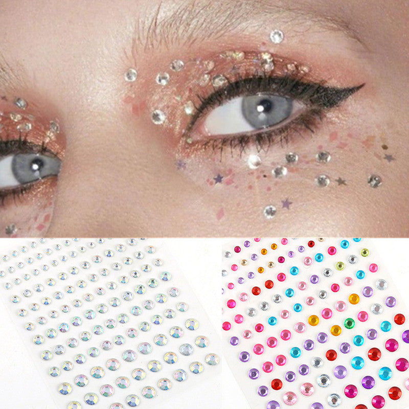 Stickers Strass Visage Jetables – Diamants Acryliques Crystal Larme & Yeux | Maquillage Scène & Festival