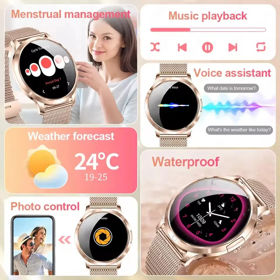 Smartwatch AMOLED 1.32" Unisexe 2025 – Cadran Personnalisable, Appels Bluetooth & Suivi Cardio | Sport & Fitness | Homme & Femme