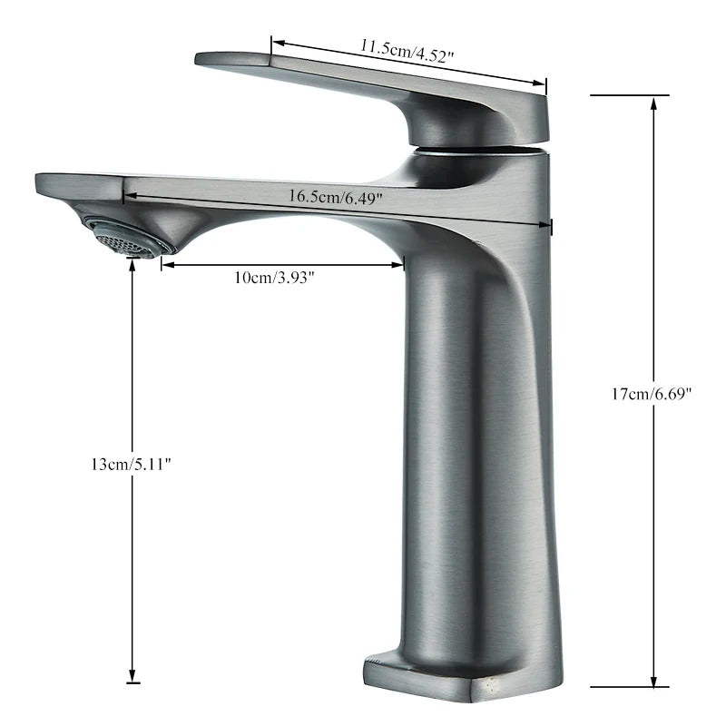 Robinet Lavabo Laiton Moderne Mono-Commande – Mitigeur Eau Chaude & Froide, Design Épuré | Vasque Salle de Bain