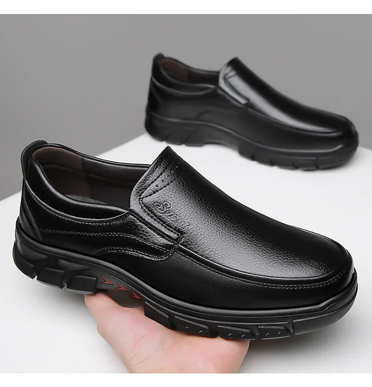 Mocassins Cuir Noir Homme Grande Taille – Chaussures Dress Designer Semelle Douce Printemps