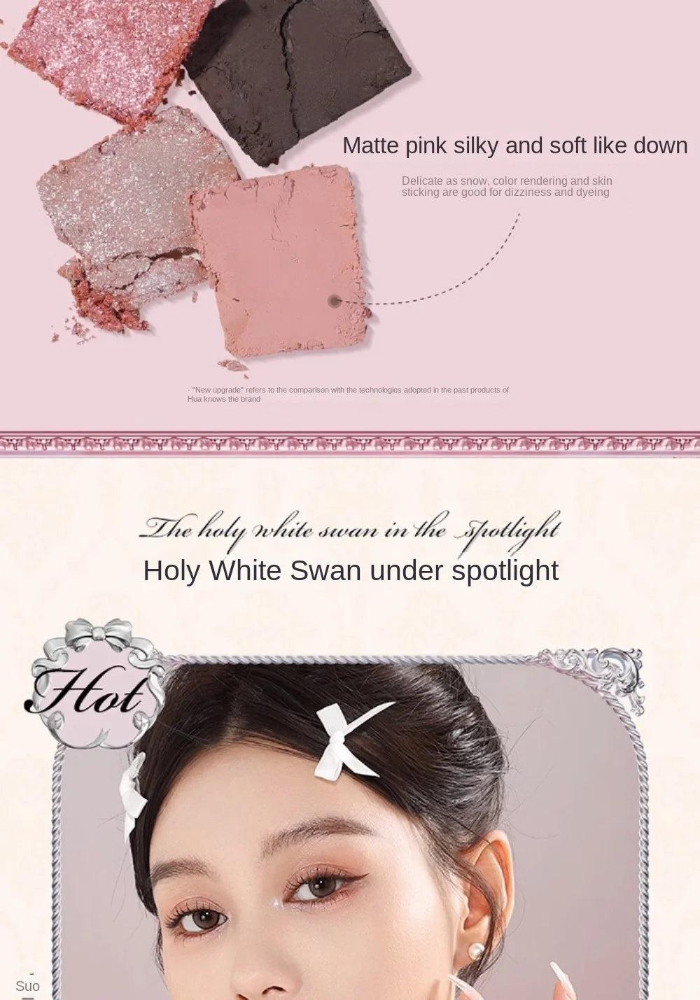 Palette Fards à Paupières Flower Knows Swan Ballet – 6 Teintes Mat, Shimmer & Nacré | Glitter