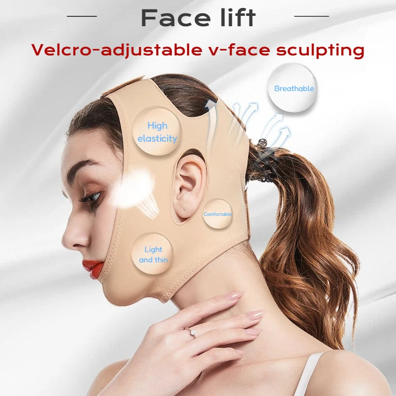 Masque Lifting V-Line Anti-Double Menton – Sangle Raffermissante Réutilisable | Contour Mâchoire & Soin Visage Homme Femme