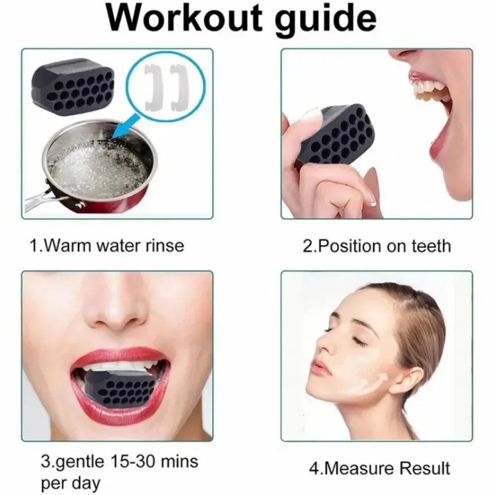 Exerciseur Mâchoire Silicone – Tonifiant Visage & Cou | Anti-Double Menton | Balle Fitness Facial | Soin Beauté Sculptant
