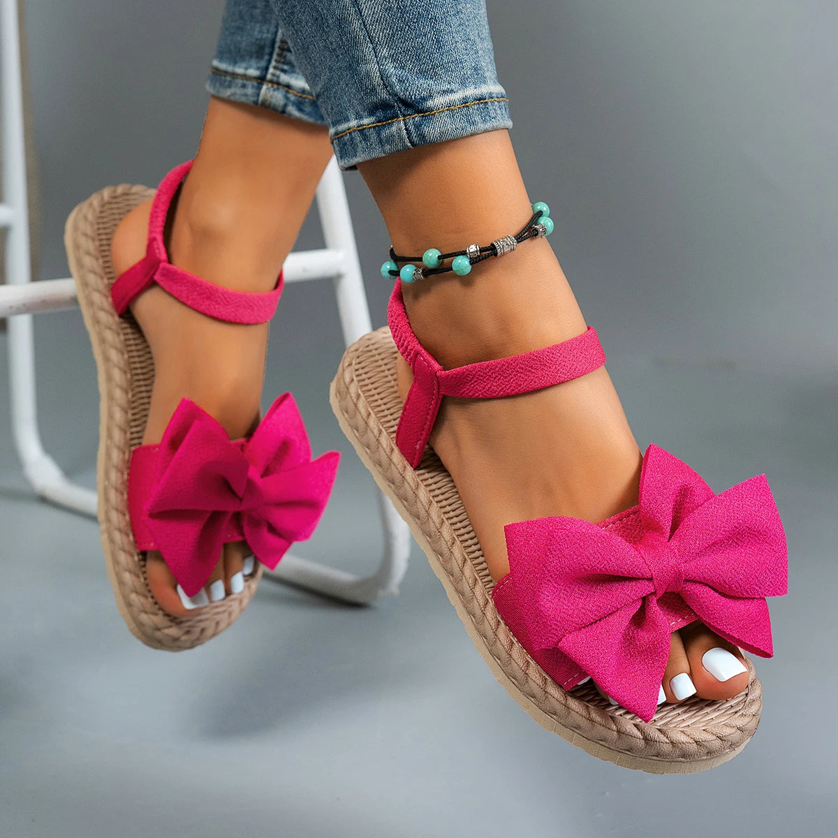 Mules Bow Tie Légères Femme Plage 2024 – Sandales Flat Casual Slides Home Outdoor