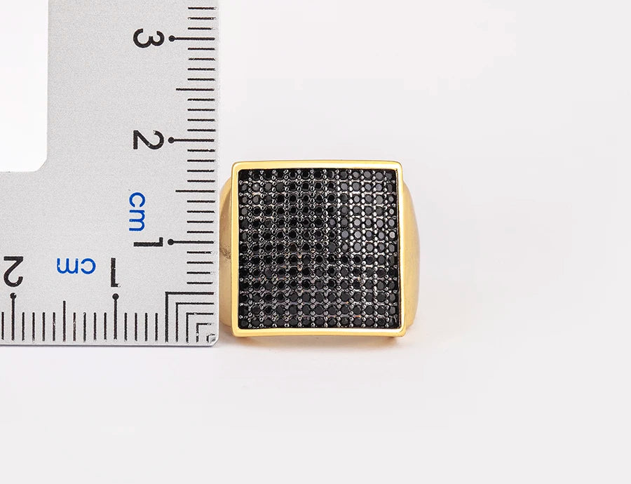AIBEF Bague Rhinestone Ajustable Zircon Luxe Femme – Blanc & Noir | Bijou Cadeau Grossiste