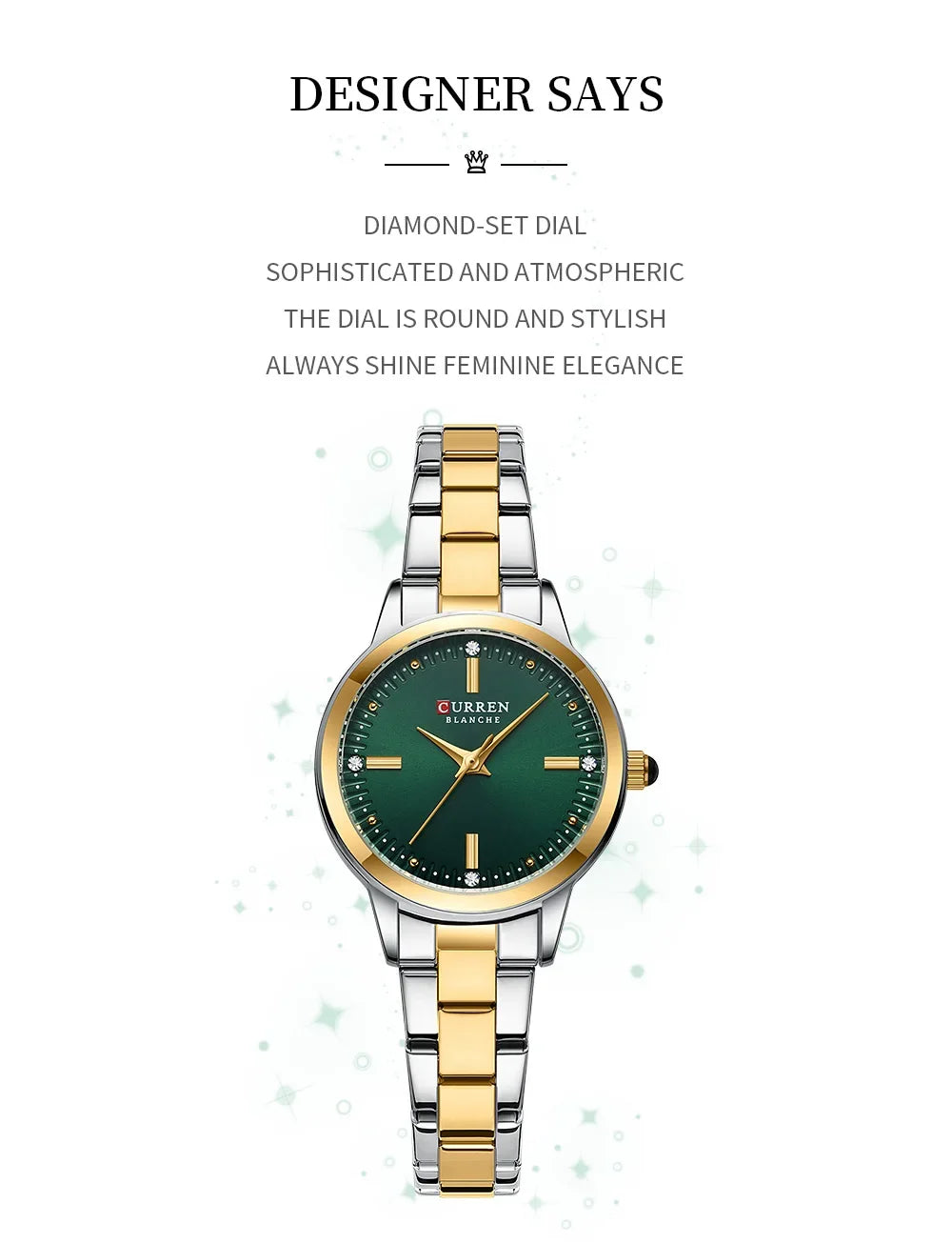 Montre Femme Luxe CURREN Dorée Quartz Acier Inoxydable – Étanche Élégante Minimaliste