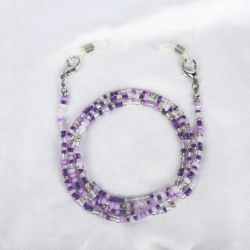Chaîne Masque & Lunettes Bohème Perlée - Lanyard Anti-Glisse Femme