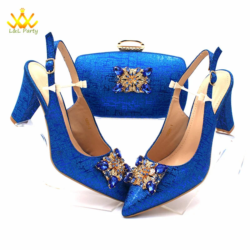 Ensemble Chaussures + Sac Italien Orange Cristal – Pumps Luxe Mariage Fête 2024