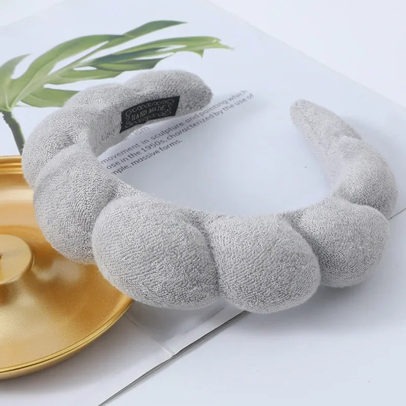 Set Bandeau Spa Gonflant & Bracelets Microfibre - Lavage Visage & Maquillage