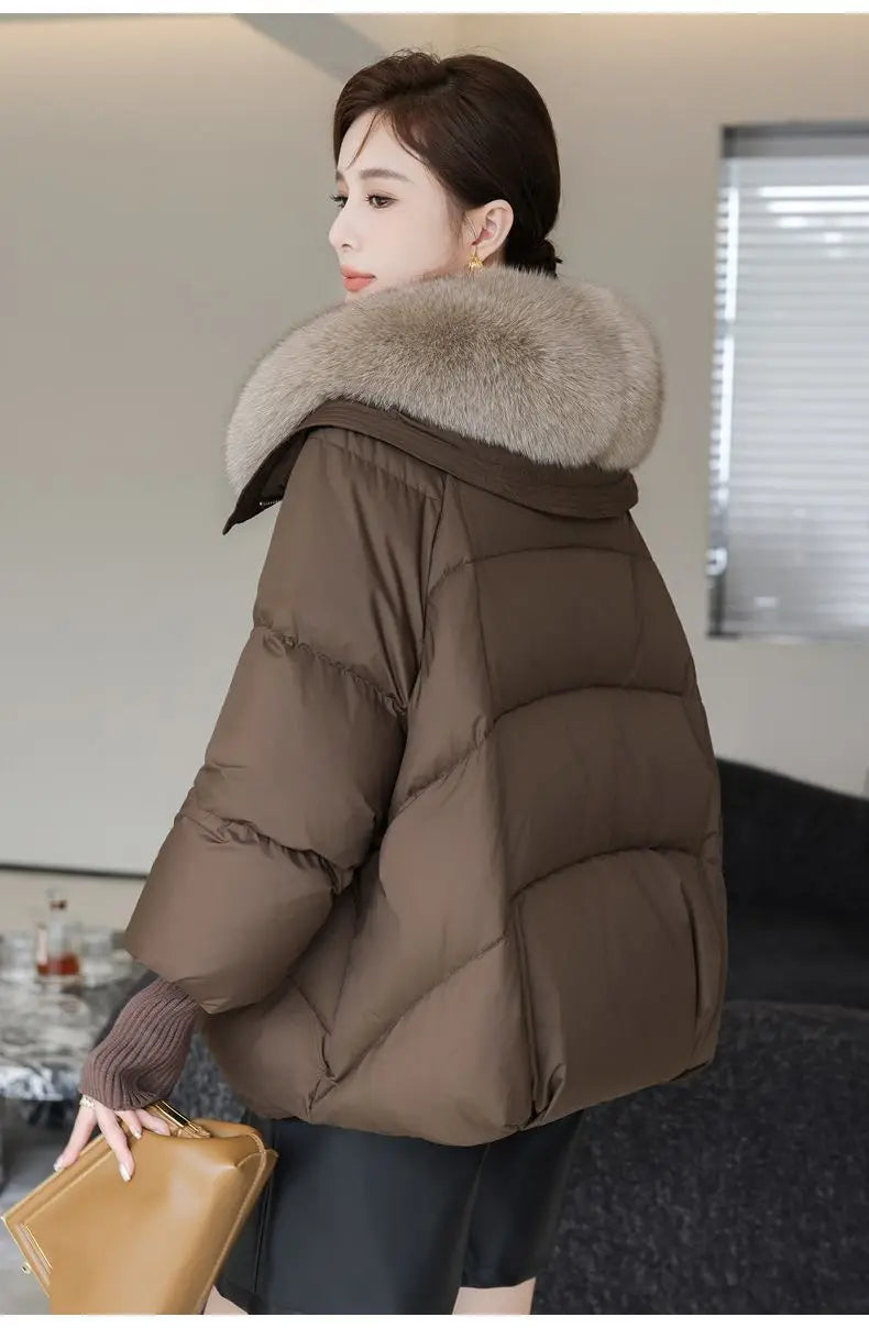 Doudoune Parka Femme Col Fourrure – Manteau Matelassé Chaud & Épais | Hiver 2025