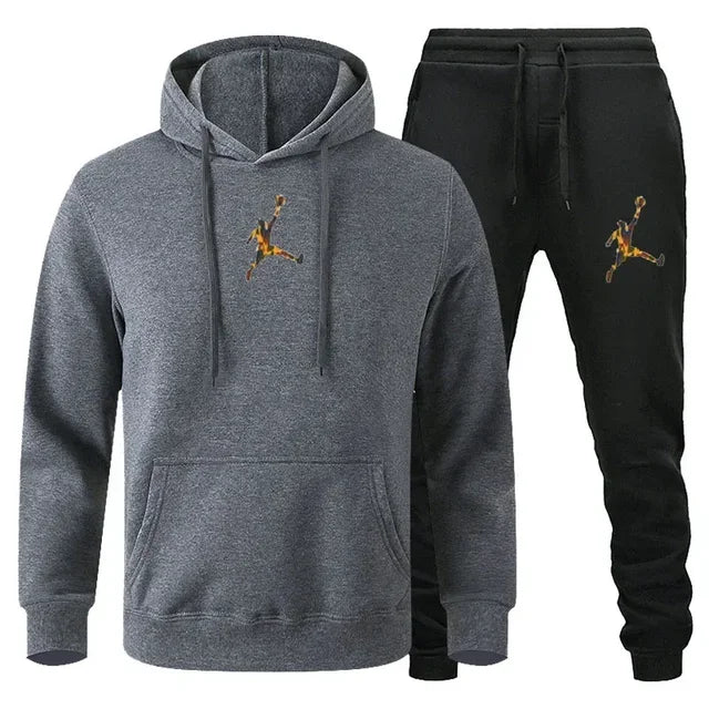 Herren Jogginganzug 2-teilig Langarm Sweatshirt + Freizeithose Fitness Sport Herbst Winter Fashion Bequem Trendig Zeitlos – Premium Jogginganzug 2-teilig Sport Casual Herbst Winter | Herrenmode Sportswear Premium