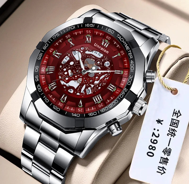 Montre Homme Automatique Calendrier Lumineux Chiffres Romains – Business Étanche Élégante
