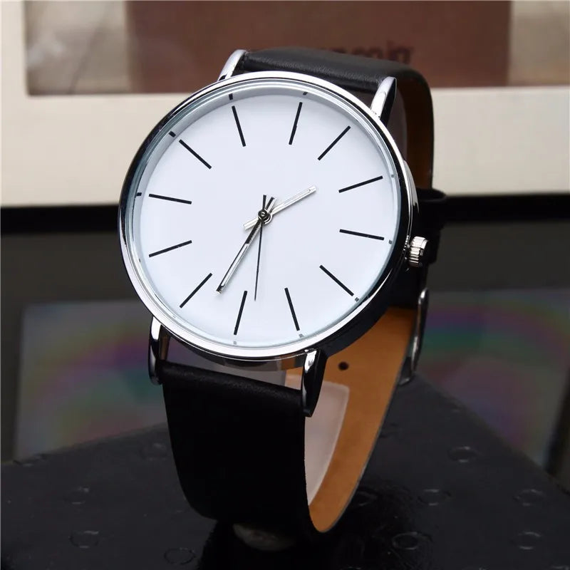 Unisex Quarzuhr Analog Rundes Zifferblatt Lederarmband – Luxus Fashion Casual Herren & Damen