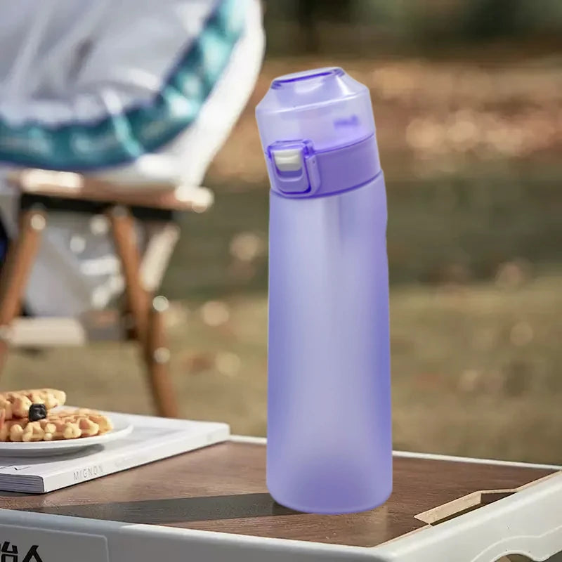 Gourde Aromatisée LUSQI Air + 7 Anneaux Saveurs Inclus – Tritan Sans BPA | Paille Sport & Fitness | Hydratation Savoureuse Outdoor