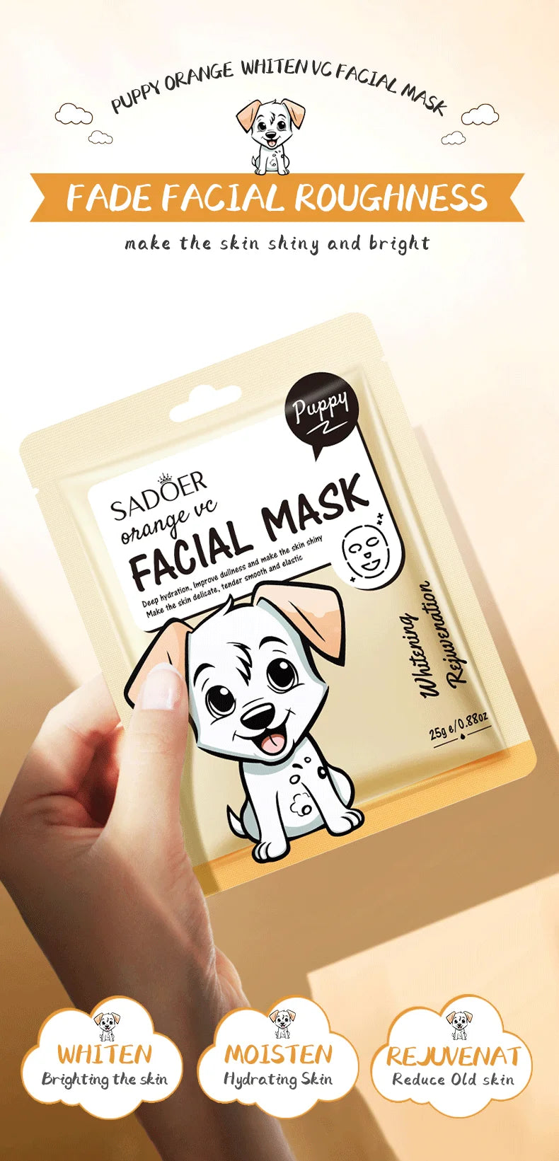 Masques Visage Fruits Frais SADOER – Lot de 5 | Hydratation, Éclat & Apaisement | Soin Peau Quotidien