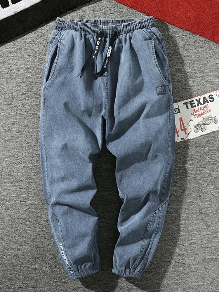 Jean Jogger Homme Grande Taille 6XL 7XL 8XL Streetwear Noir Bleu Cargo Denim Élastique Coton Taper Baggy – Casual Tendance | Mode Homme XXL
